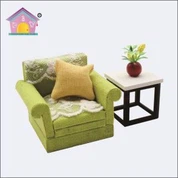 Miniatur Einzelsofa Puppenhaus Möbel