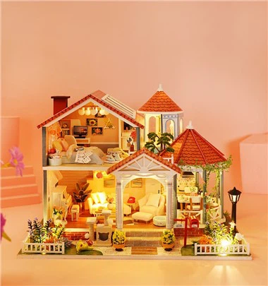 Hongda 2023 Neues Produkt Puppenhaus Set Sammlerstücke Kostüme & Spielzeug Lernhilfe Werkzeuge Kinder Küchenmöbel Bauhaus Mini Schönes Haus Gute Besserung Geschenke für Frauen