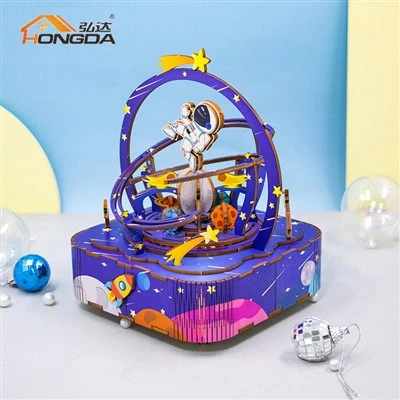 Mechanische Spieluhr mit LED-Lichtern, Basteln/Hobbys/Geschenke für Erwachsene