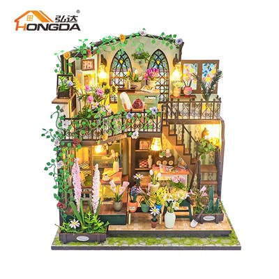 Darcy Flower House DIY-Puppenhaus-Bausatz aus Holz